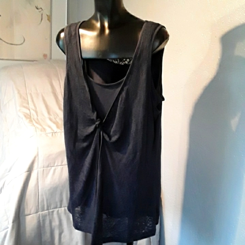 Lace and Jersey cotton and poly summer top extra large